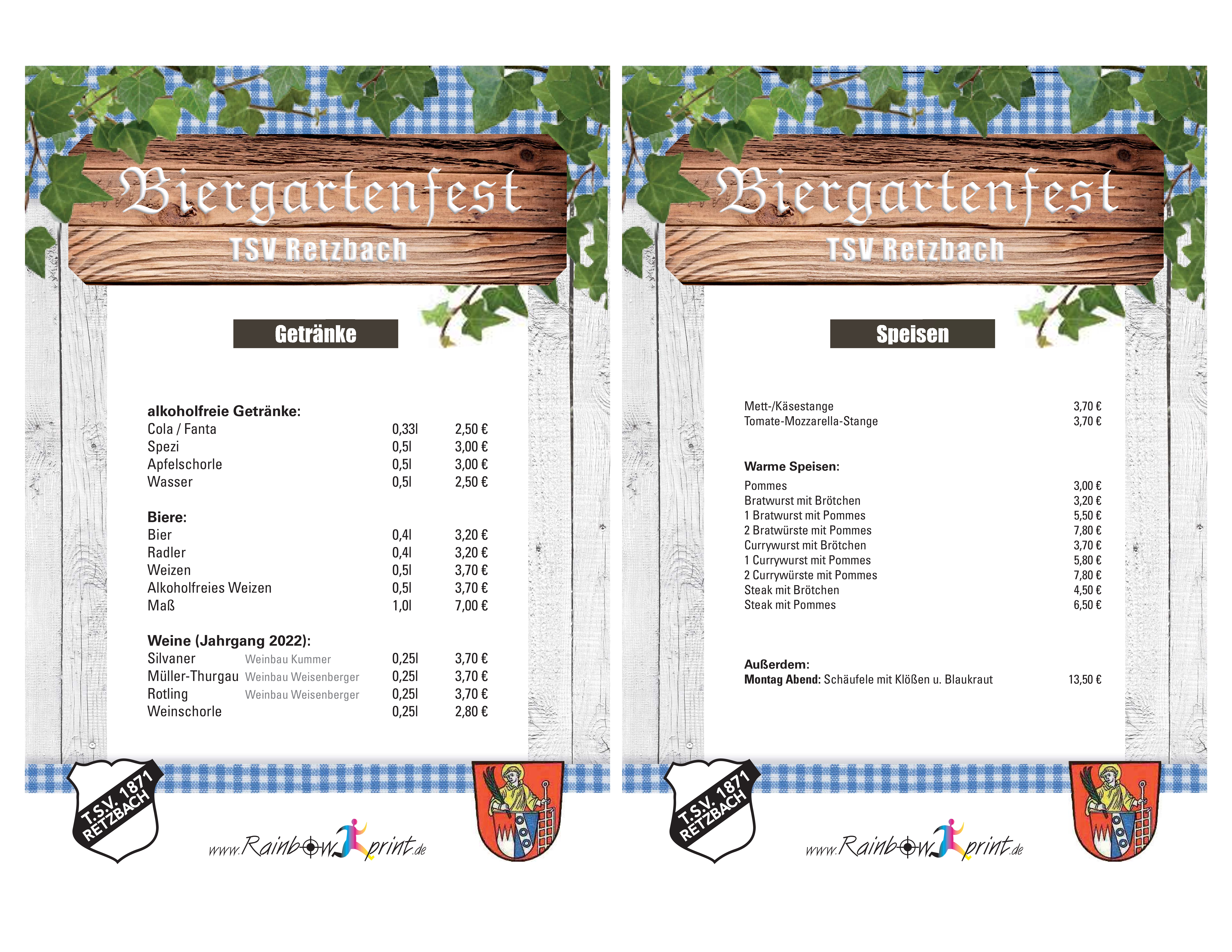 BiergartenfestRetzbach2023 Speisekarte quer 1